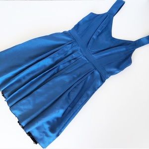 Saks Fifth Avenue Blue Pleated A line Dress